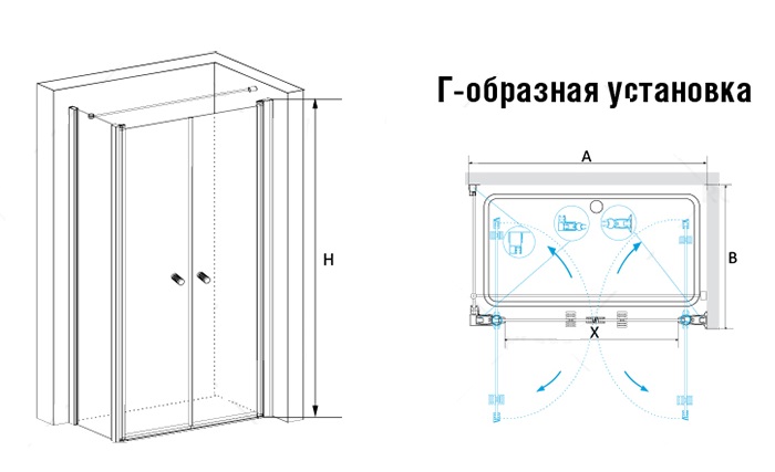 Душевой уголок RGW Passage PA-37 100x100 хром, прозрачное