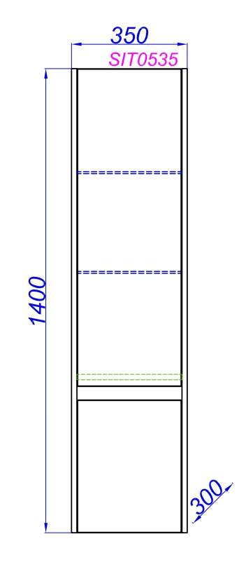 Шкаф пенал Aqwella City 35 см дуб канадский, SIT0535DK