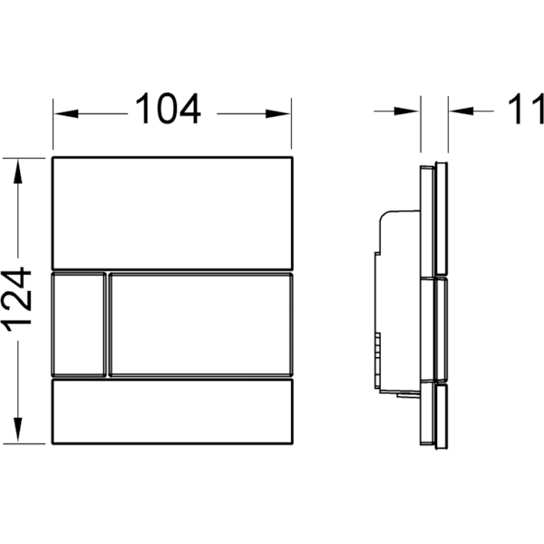 Кнопка смыва для писсуара TECE Square 9242803 стекло, мятный зеленый/белый