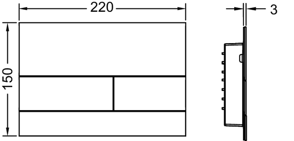 Кнопка смыва TECE Square II 9240833 металл, черный матовый