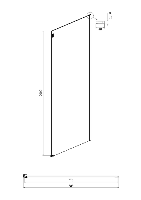 Душевой уголок Ambassador Benefit 160x80 19021205HB-80HB прозрачный, черный