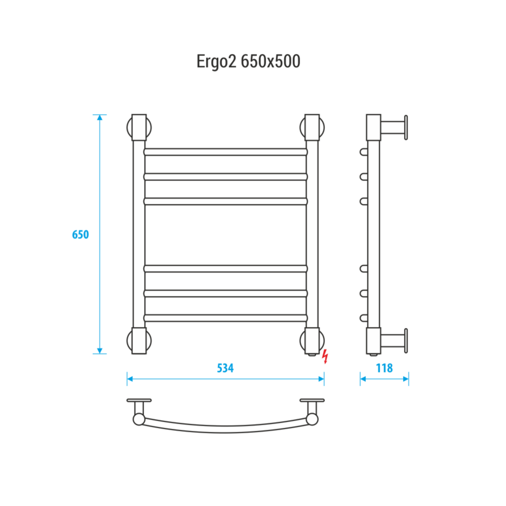 Полотенцесушитель электрический Energy Ergo2 EETR0ERGO2655 50x65 хром