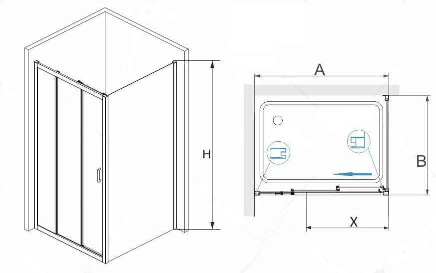 Душевой уголок RGW Passage PA-73P 170x80, прозрачное