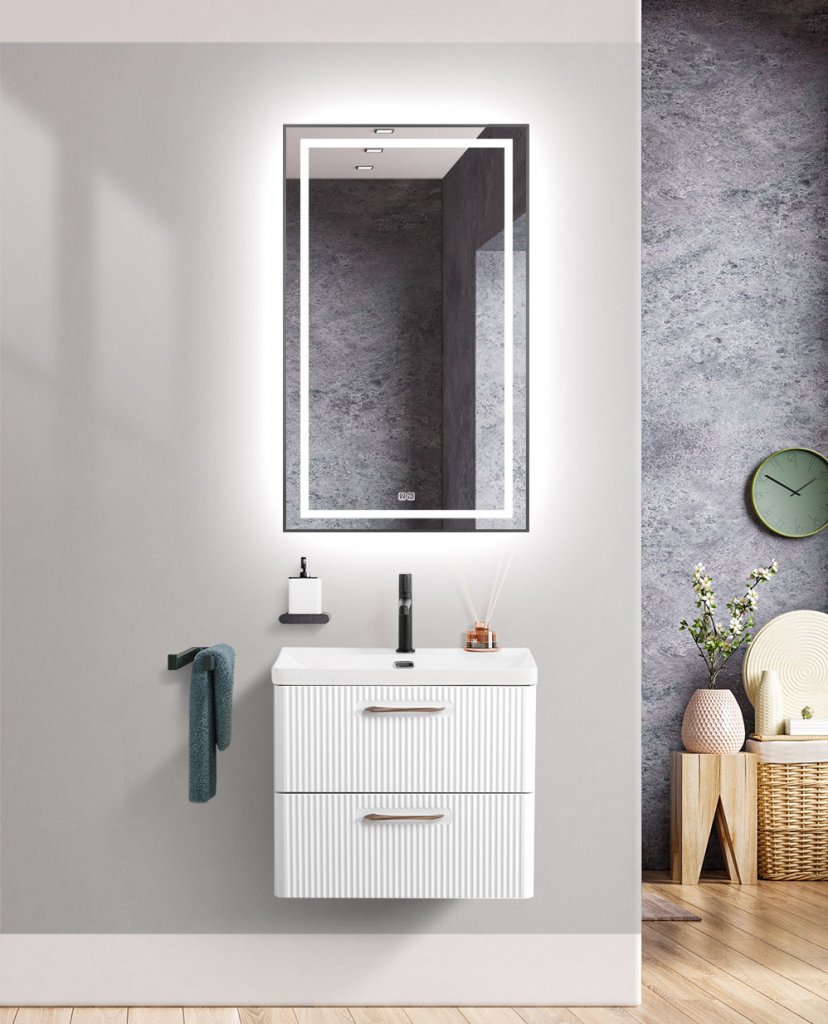 Тумба с раковиной BelBagno Due 60 см Bianco Lucido