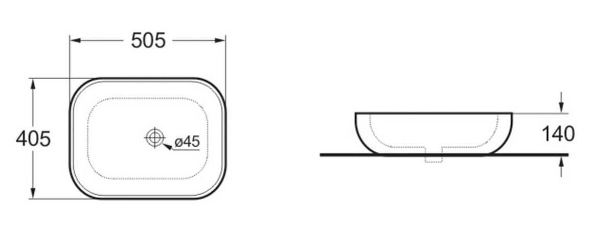 Раковина Vincea VBS-101MA 50 см антрацит матовый