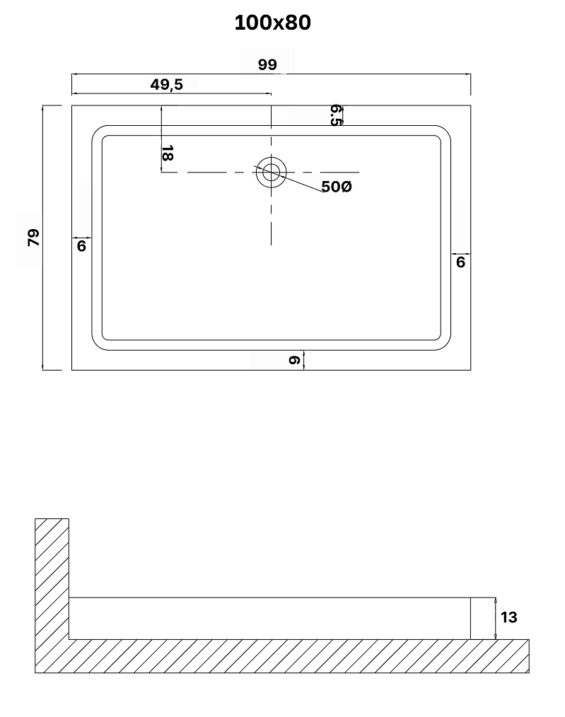 Поддон для душа Niagara Eco NG-P1080-14Q 100x80 белый