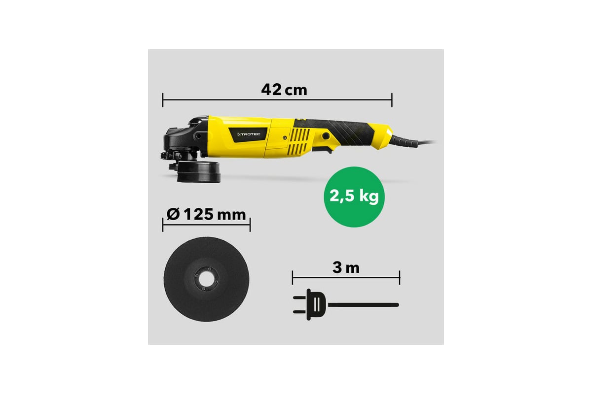 Угловая шлифовальная машина Trotec PAGS 10-125 4440000005