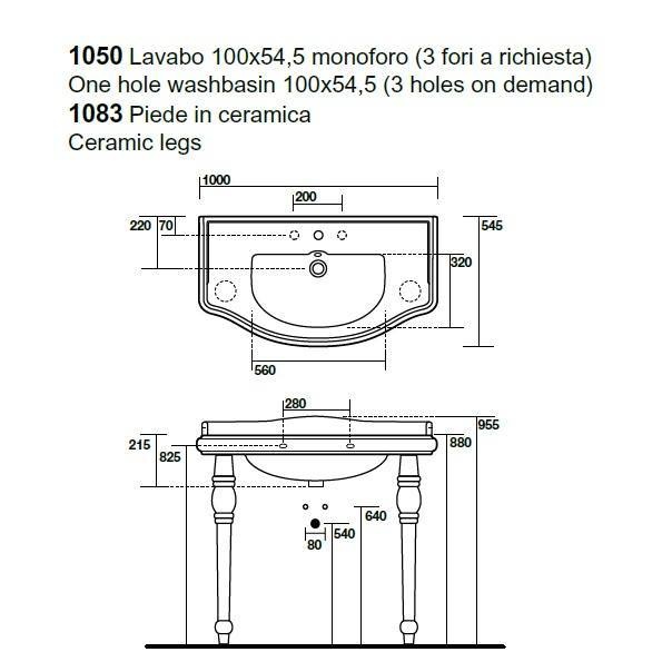 Ножка для раковины Kerasan Retro 108301 белый (1 шт)