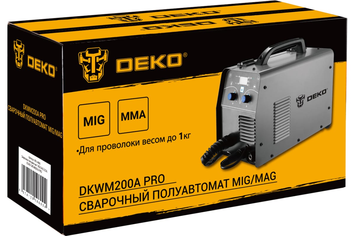 Сварочный полуавтомат Deko DKWM200A PRO MIG/MAG 200A 051-4686