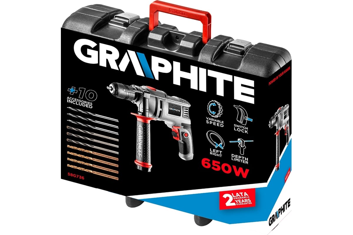 Ударная дрель Graphite 58G736