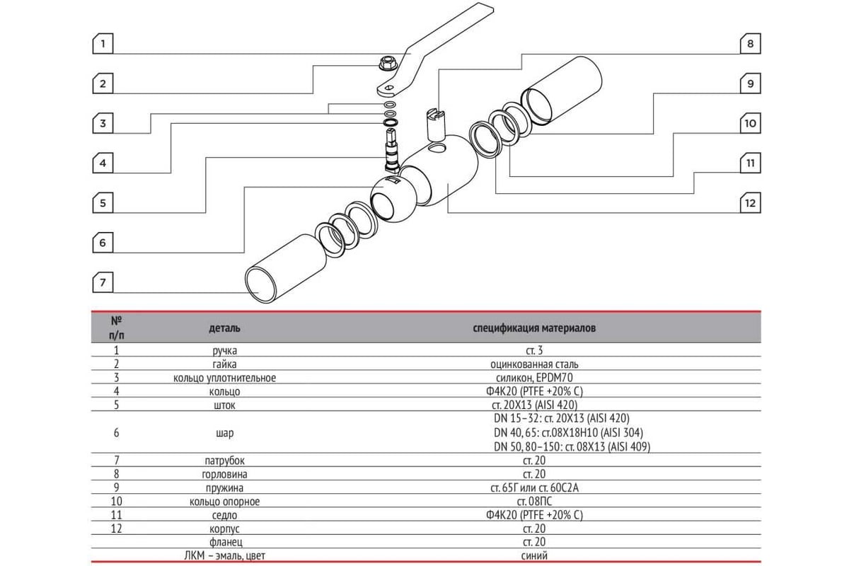 Шаровой кран Ci 11с67п DN 150 PN 16 (фланцевый) ТТ000013379