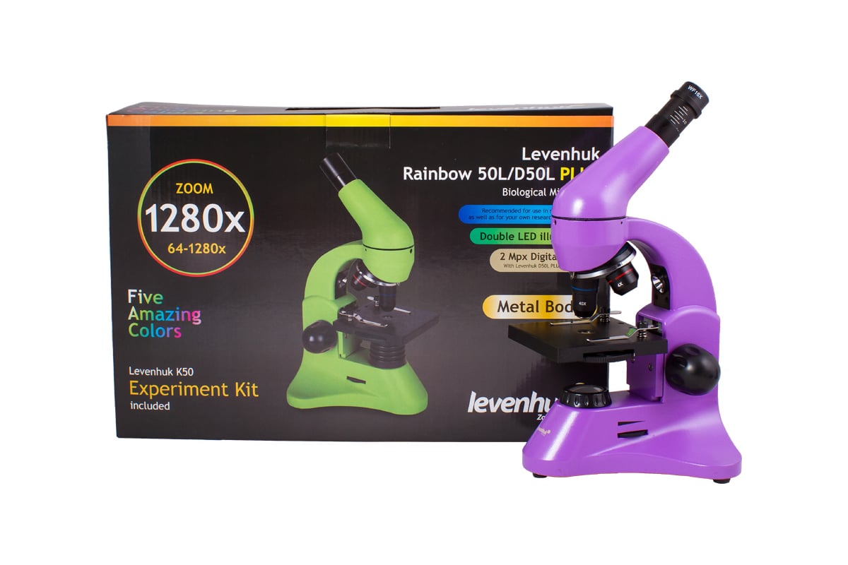 Микроскоп Levenhuk Rainbow 50L PLUS Amethyst\Аметист 69052