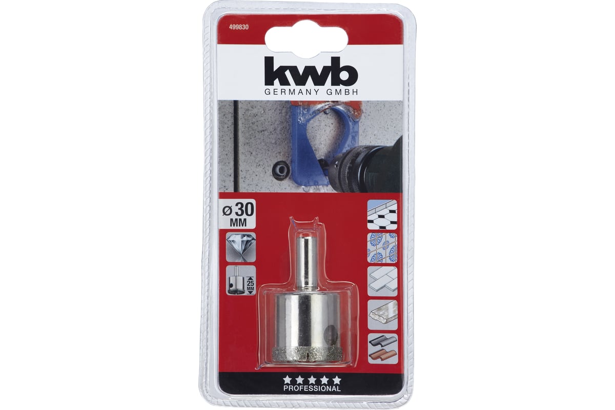 Коронка алмазная 30 мм KWB 499830