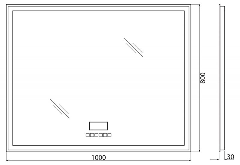 Зеркало BelBagno SPC-GRT-1000-800-LED-TCH-RAD 100x80 см с bluetooth, термометром и радио