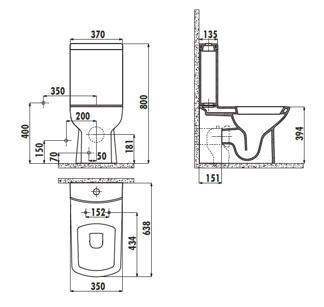 Бачок для унитаза Creavit Lara LR410-00SI00E-0000 черный