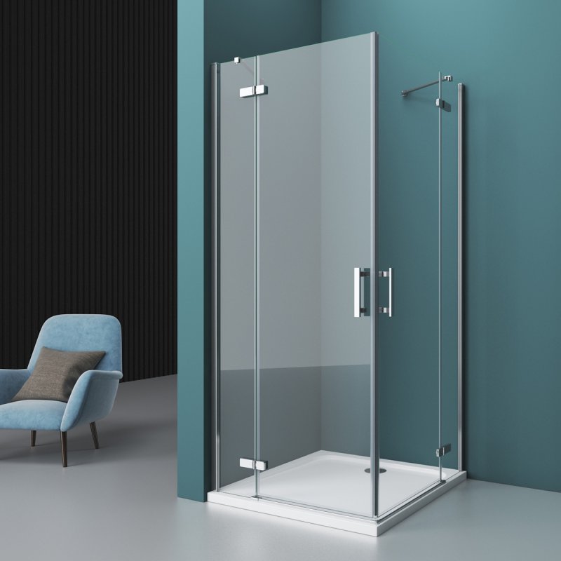 Душевой уголок BelBagno KRAFT-AH-22-100/80-C-Cr-L 100x80 прозрачный, хром, левый