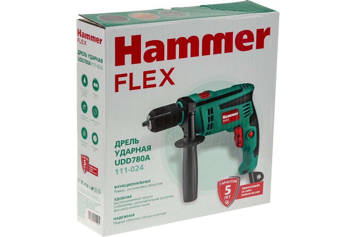 Ударная дрель Hammer Flex UDD780A 544540