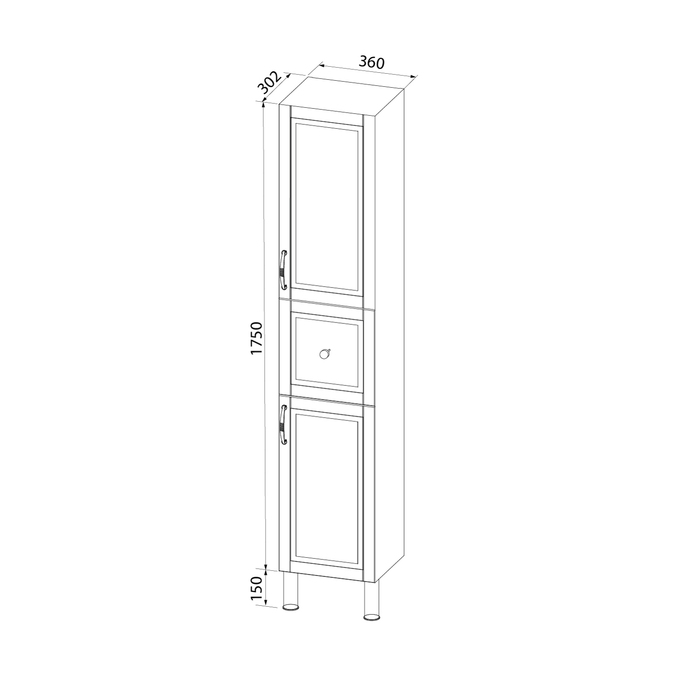 Шкаф пенал Iddis Oxford 36 см