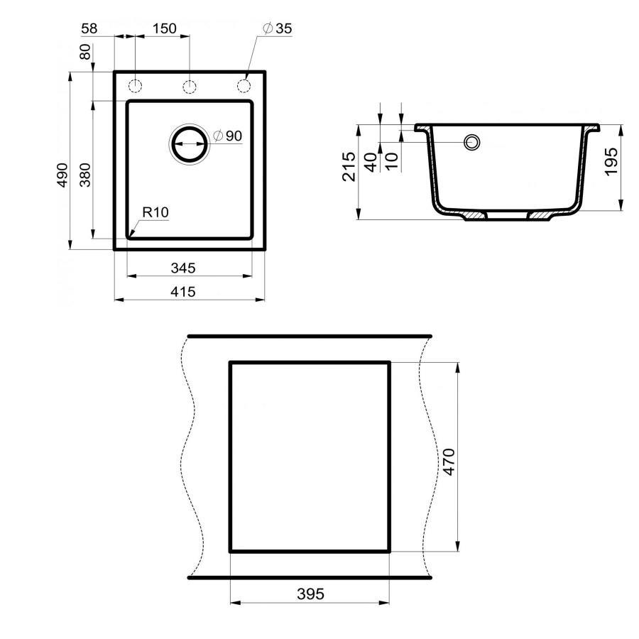 Кухонная мойка Point Динара PN3004GR 42 см графит