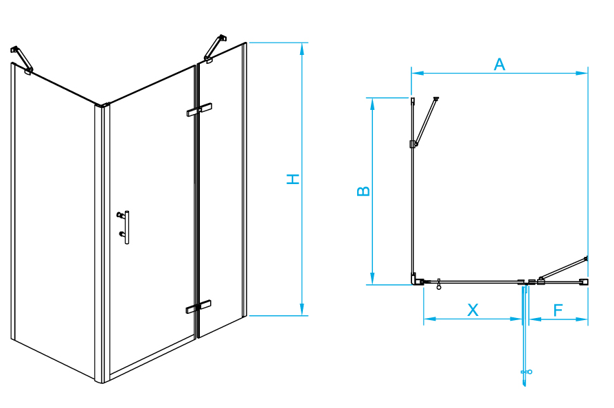 Душевой уголок RGW Passage PA-77B (PA-07BR / Z-050-2B / O-204) 100x70 черный, правый 41087707-084R