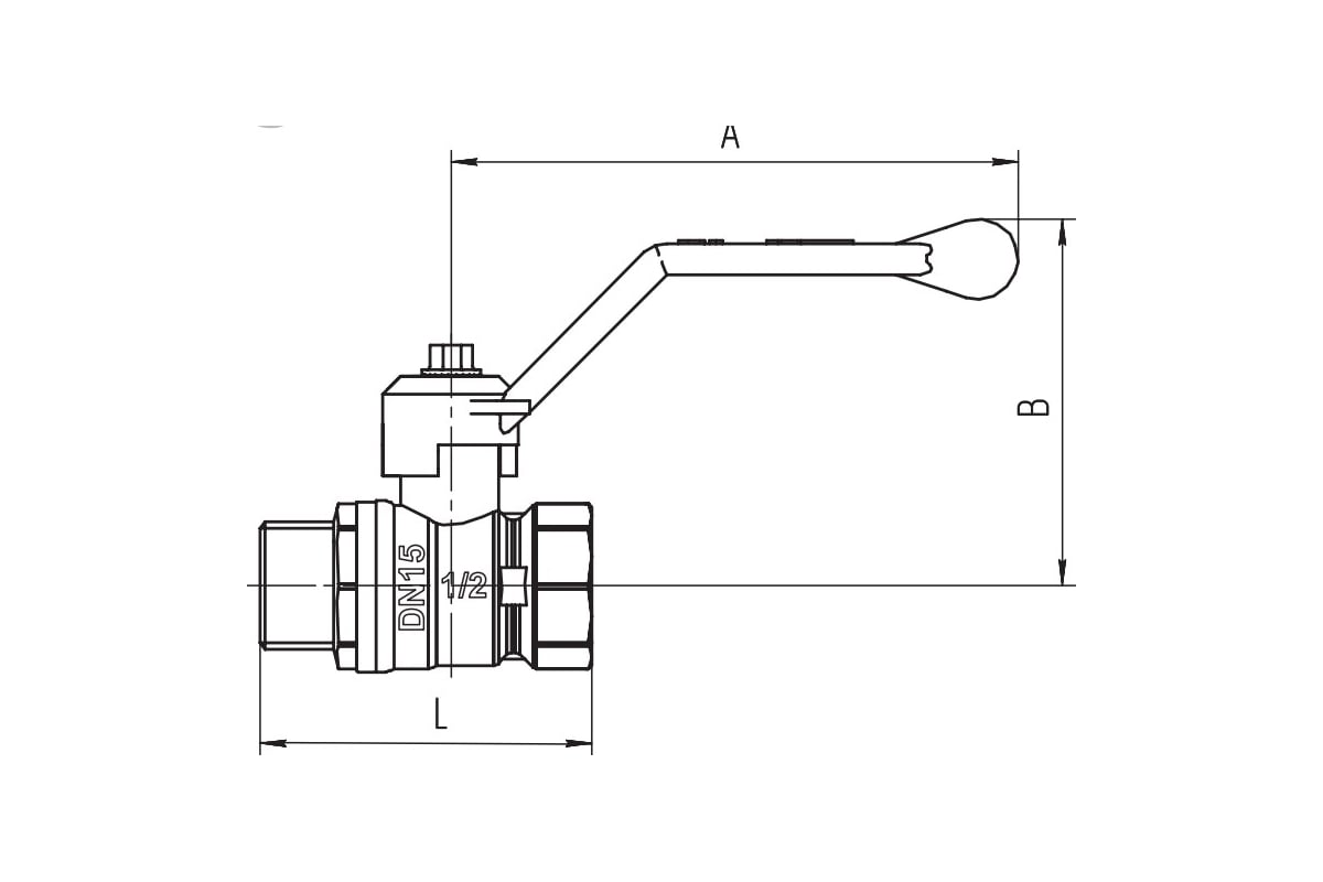 Шаровой кран LD Pride 47.20.B-Н.Р латунный, внутренняя/наружная резьба, ручка-рычаг, 3/4" LD 47.303.20