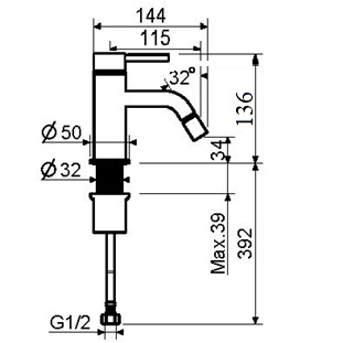 Смеситель для биде Plumberia IXO XO0063NO черный матовый