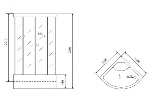 Душевая кабина Timo Comfort T-8800 100x100, без г/м, прозрачные стекла (Clean Glass), хром