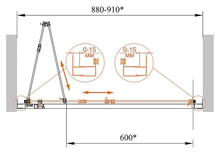 Душевая дверь Cezares Eco ECO-O-BS-90-C-Cr 90x190 прозрачная