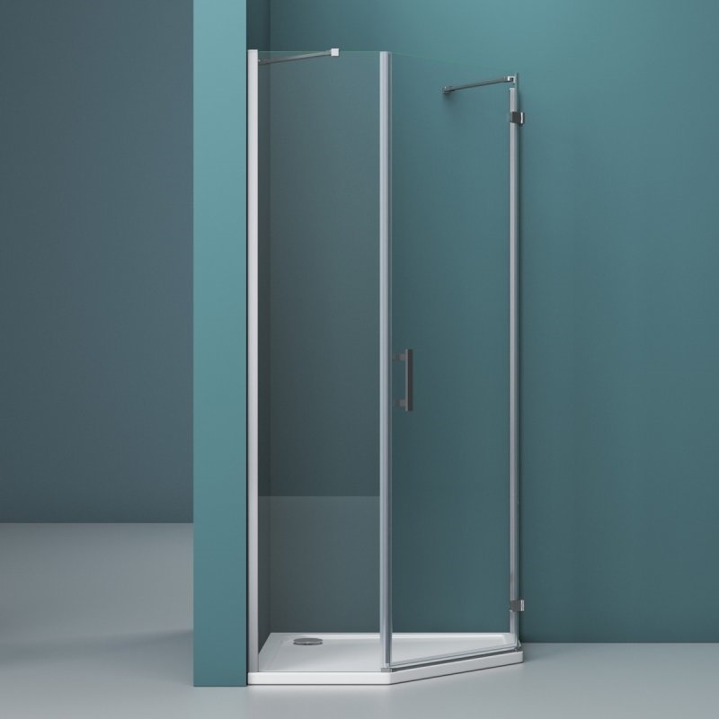 Душевой уголок BelBagno KRAFT-P-1-100-C-Cr-R 100x100 прозрачный, хром, правый