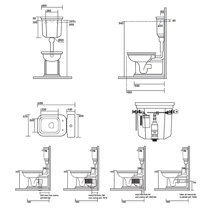 Унитаз-компакт Kerasan Waldorf 418301/411601 с ручкой