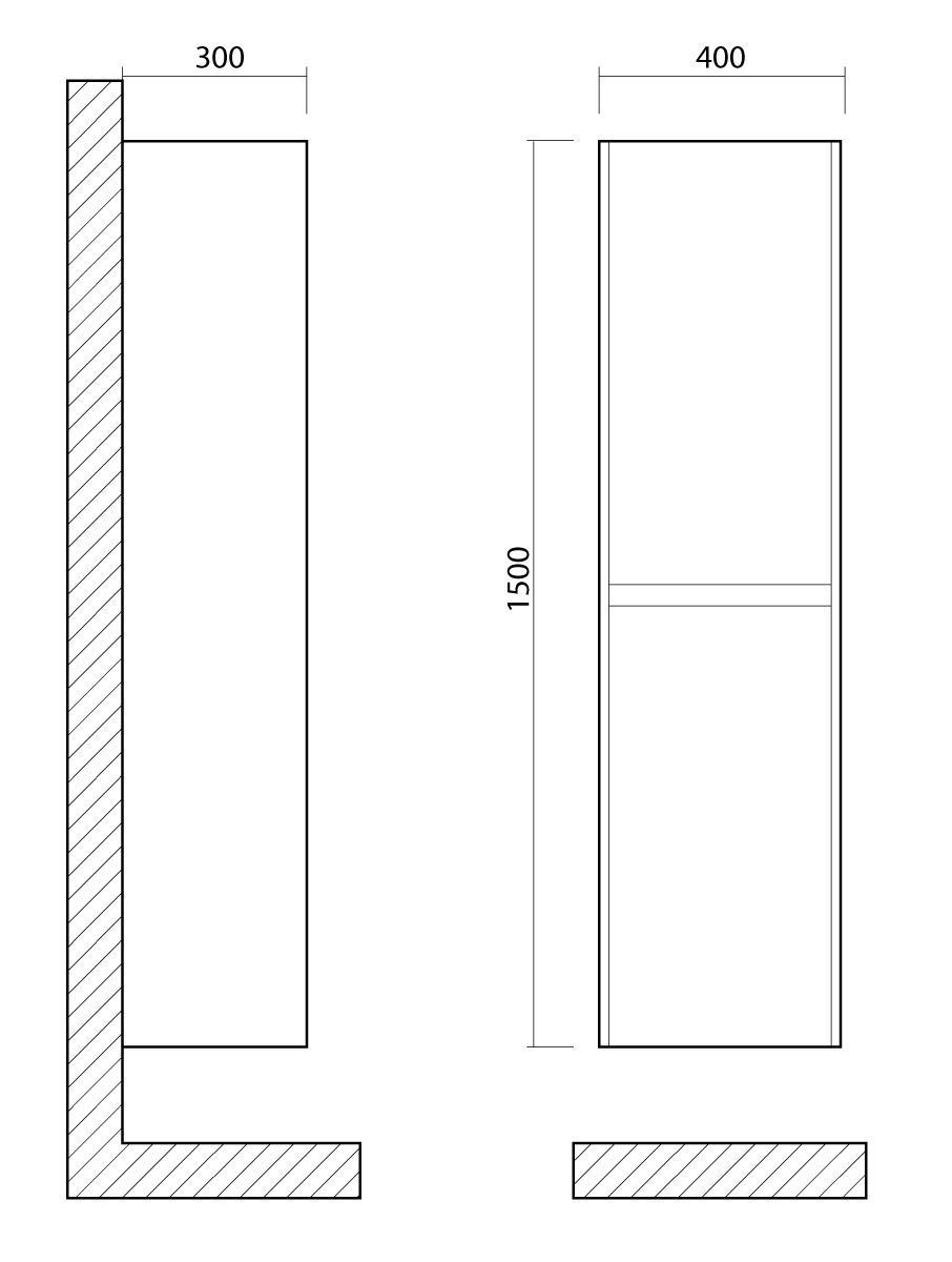 Мебель для ванной Art&Max Family-M 58 см, 3 ящика, Iron Stone