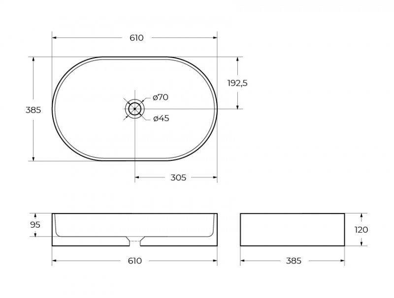 Раковина BelBagno BB1479 61 см