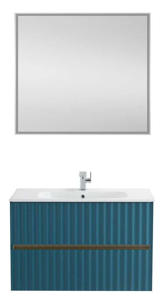 Мебель для ванной Art&Max Elegant 90 см, LED подсветка, аквамарин