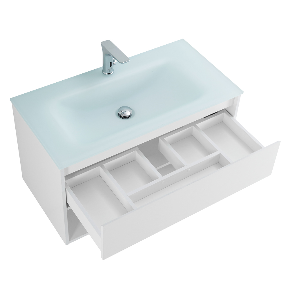 Мебель для ванной BelBagno Kraft 80 см 1 ящик, полка Bianco Opaco