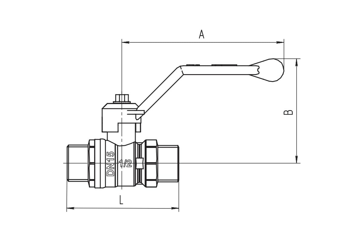 Шаровой кран LD Pride латунный, наружная/наружная резьба, ручка-рычаг, 3/4" LD Pride 47.20.Н-Н.Р