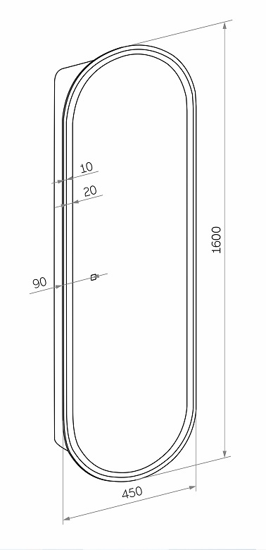 Зеркальный шкаф Континент Elmage White LED 45x160 с подсветкой, МВК046