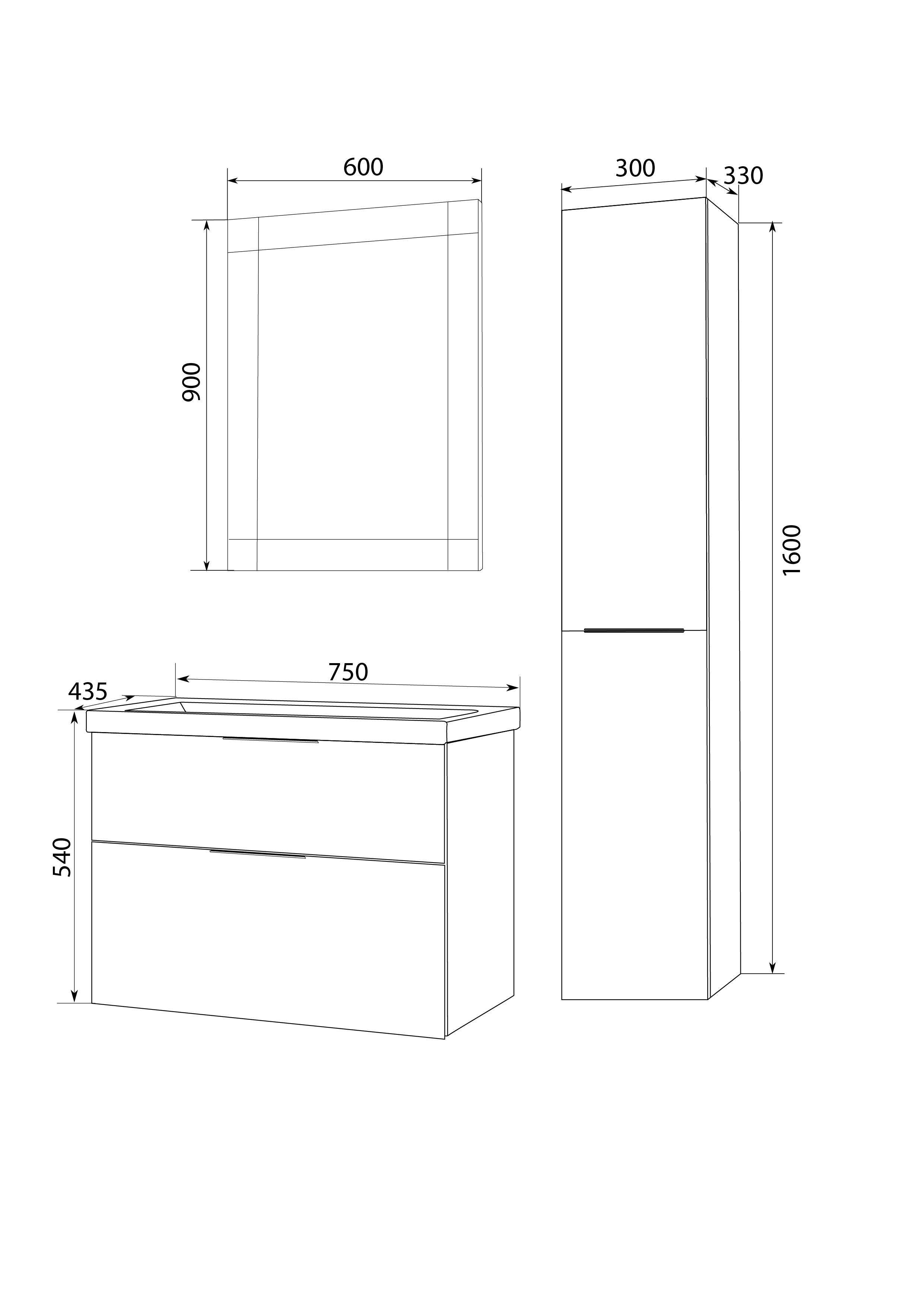 Зеркало Marka One Glass 60 см Onyx