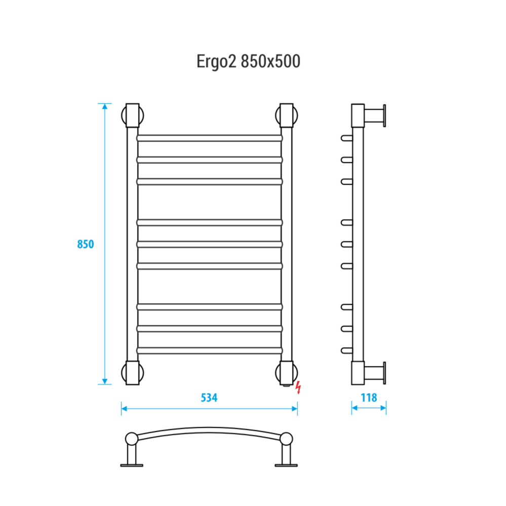 Полотенцесушитель электрический Energy Ergo2 EETR0ERGO2855 50x85 хром