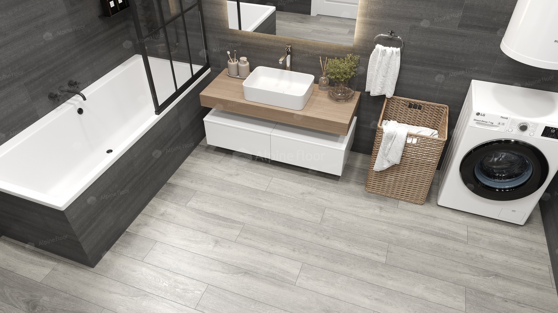 SPC ламинат Alpine Floor Premium XL Дуб Платина 1524x180x8 мм, ECO 7-14 ABA New