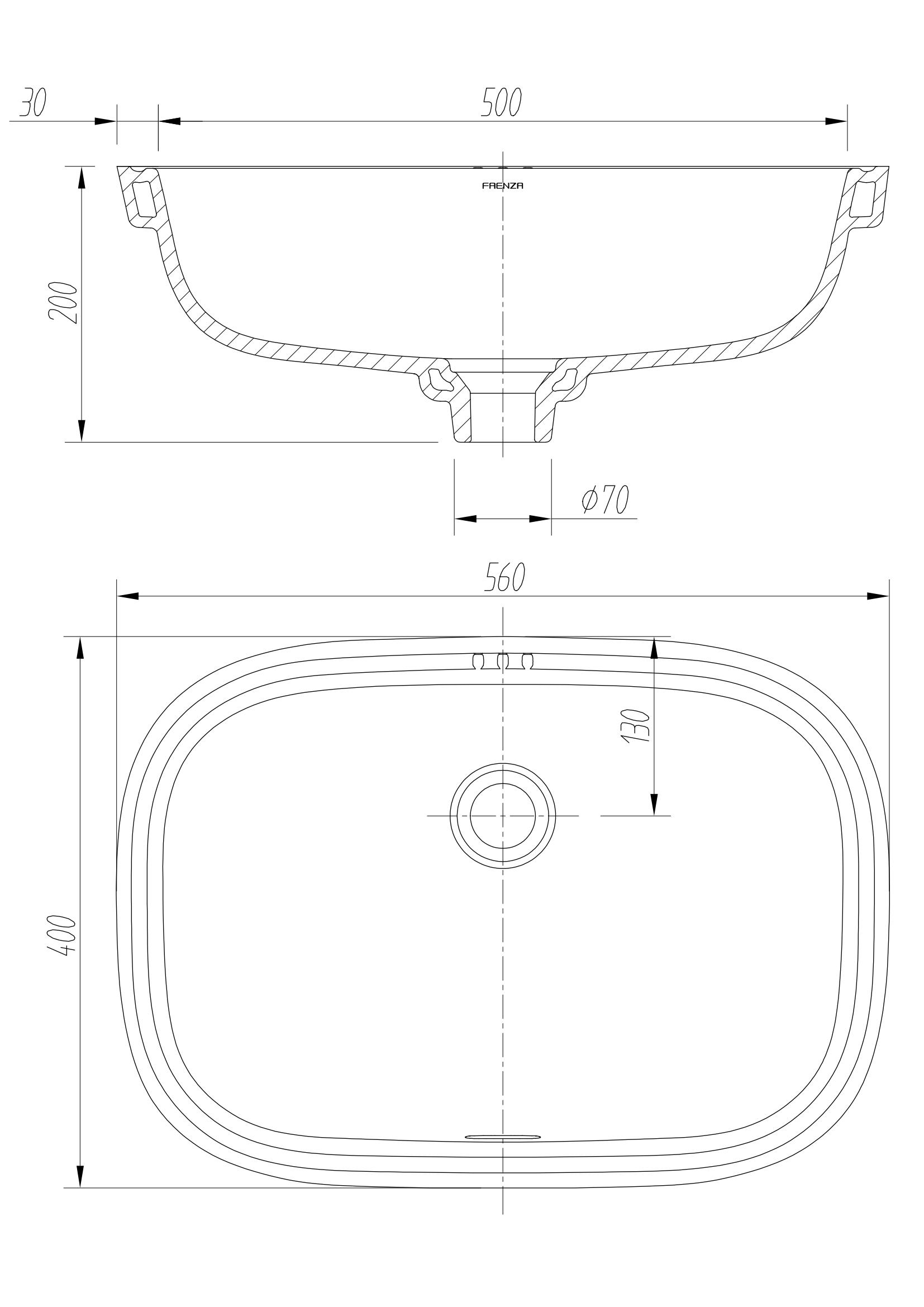 Раковина Arrow AP41008C 56 см белый