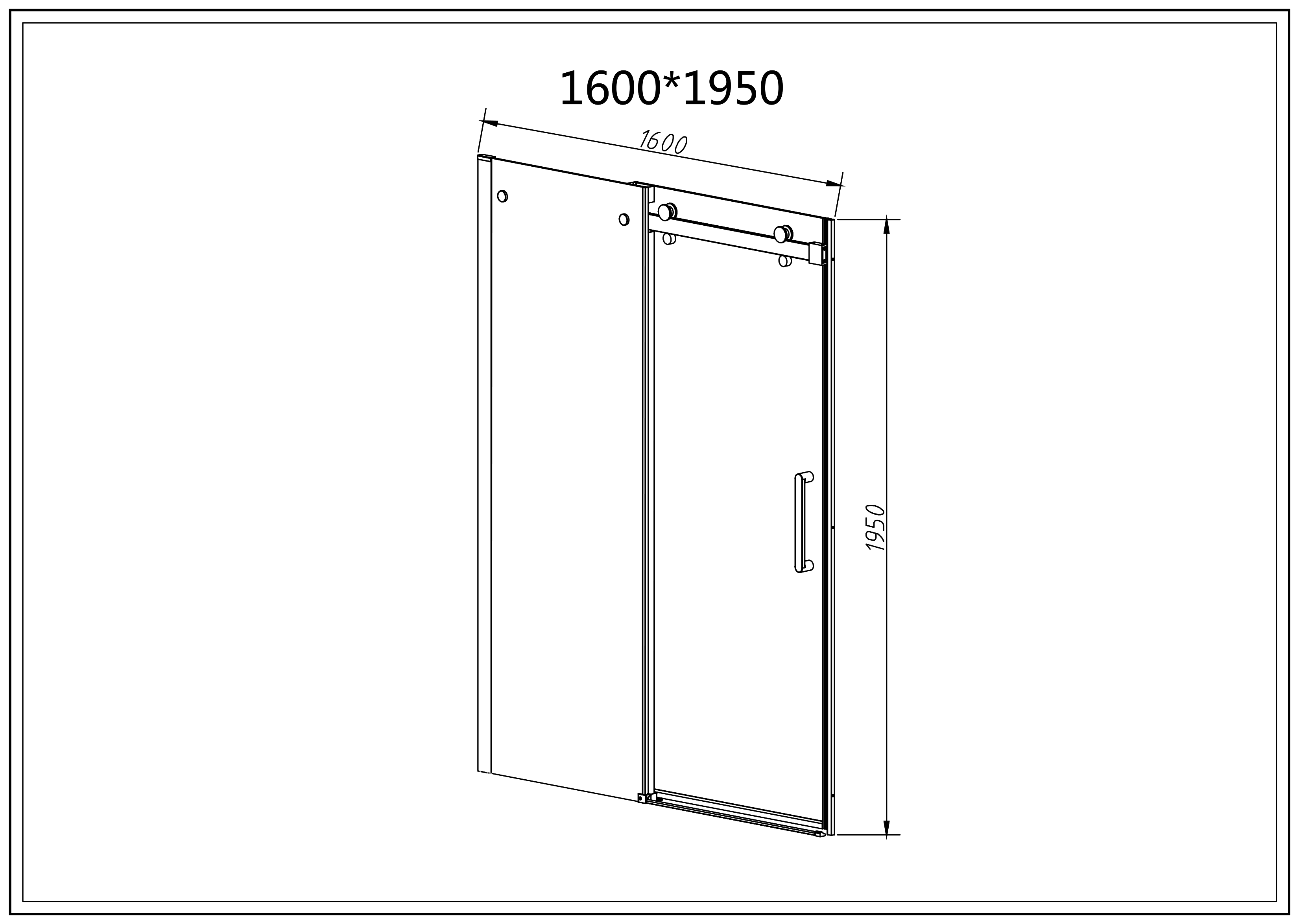 Душевая дверь Vincea Como-N VDS-4CN160CLB 160x195 черный, прозрачная