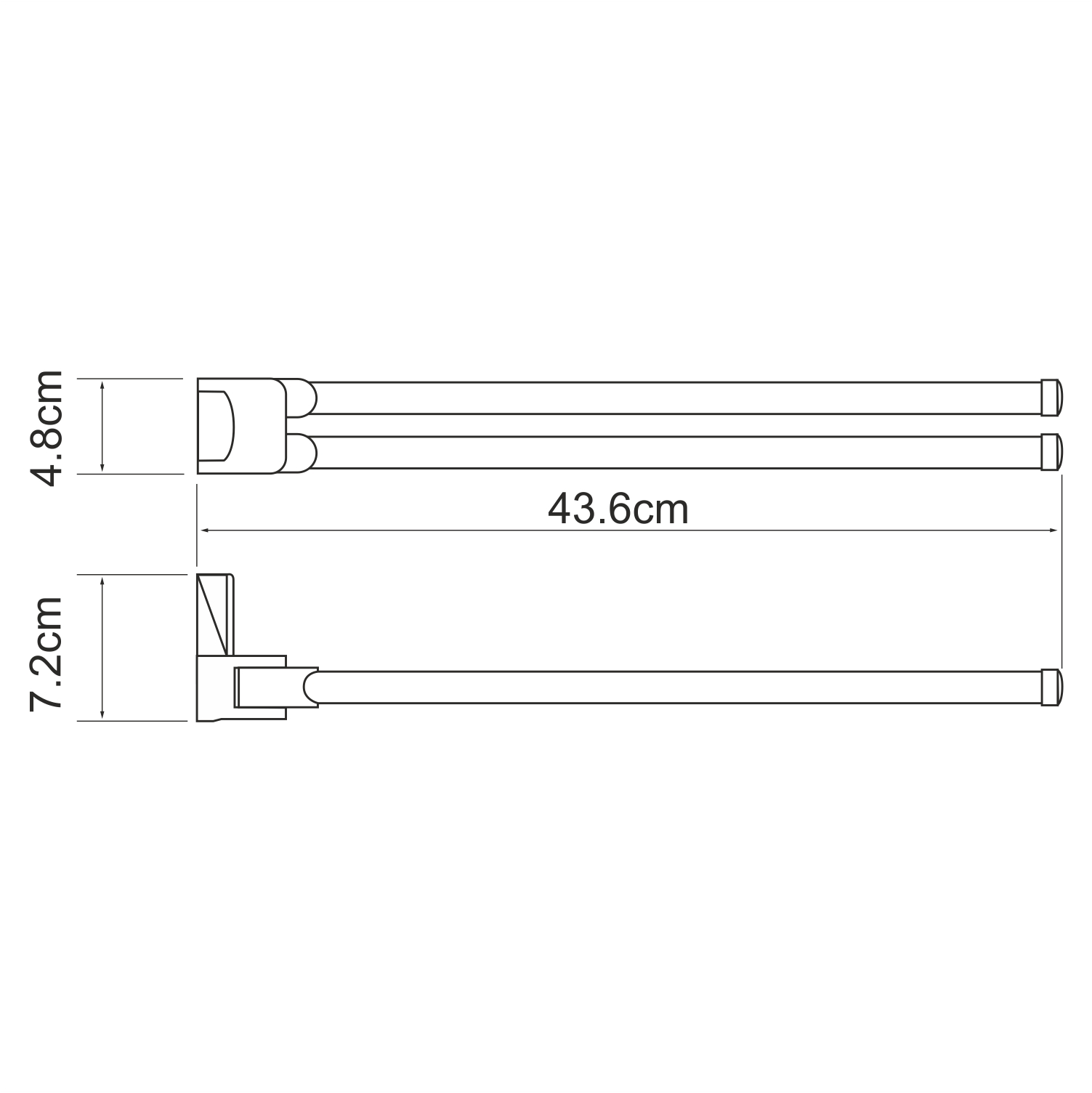 Полотенцедержатель WasserKRAFT Leine K-5031WHITE двойной