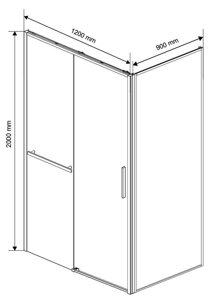 Душевой уголок Vincea Slim Soft VSR-1SS9012CLB 120x90 черный, стекло прозрачное