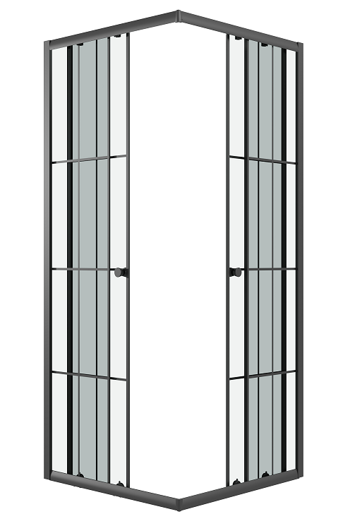 Душевой уголок Niagara Eco NG-1009-14QKL 90x90 стекло с рисунком клетка, черный