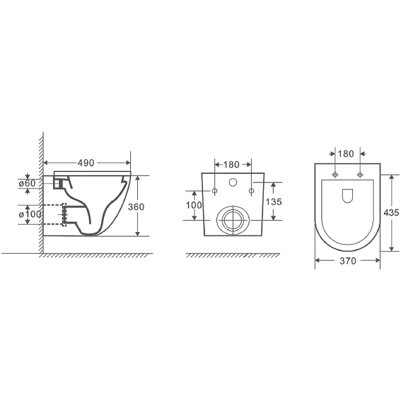 Комплект D&K Matrix DS1391606 унитаз DT1396016, инсталляция DI8055119, кнопка DB1519001 хром