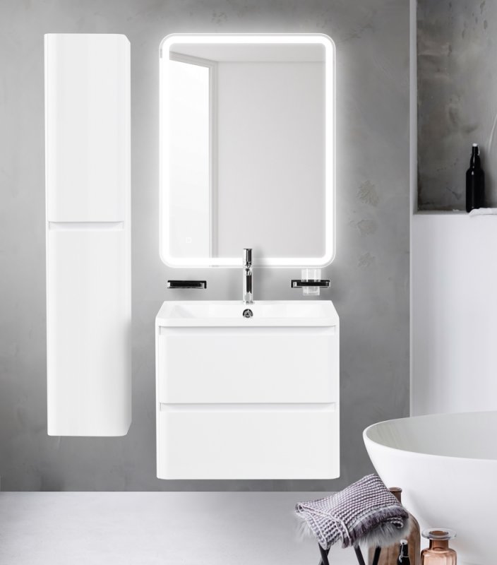 Тумба с раковиной BelBagno Albano 70 см подвесная, Bianco Lucido