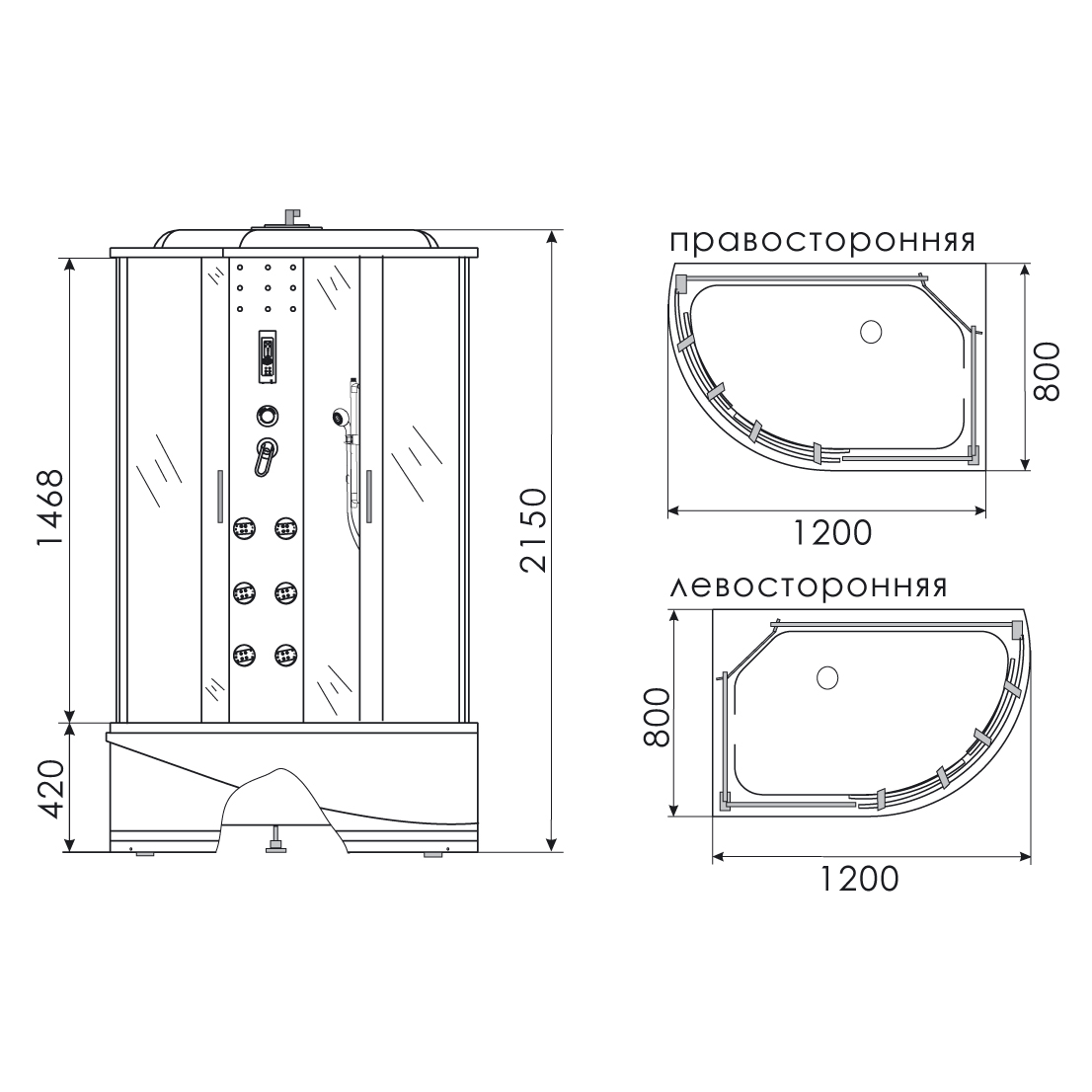 Душевая кабина Erlit Comfort ER4512TPR-C4