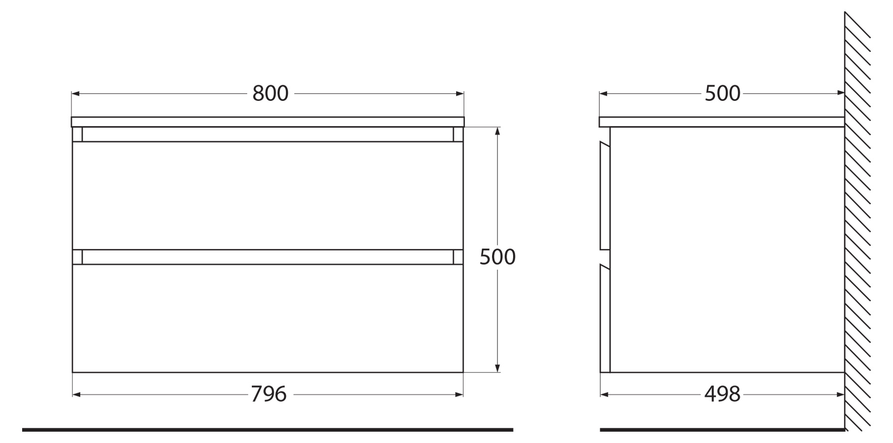 Мебель для ванной Cezares Molveno 50-80 см Legno Grigio