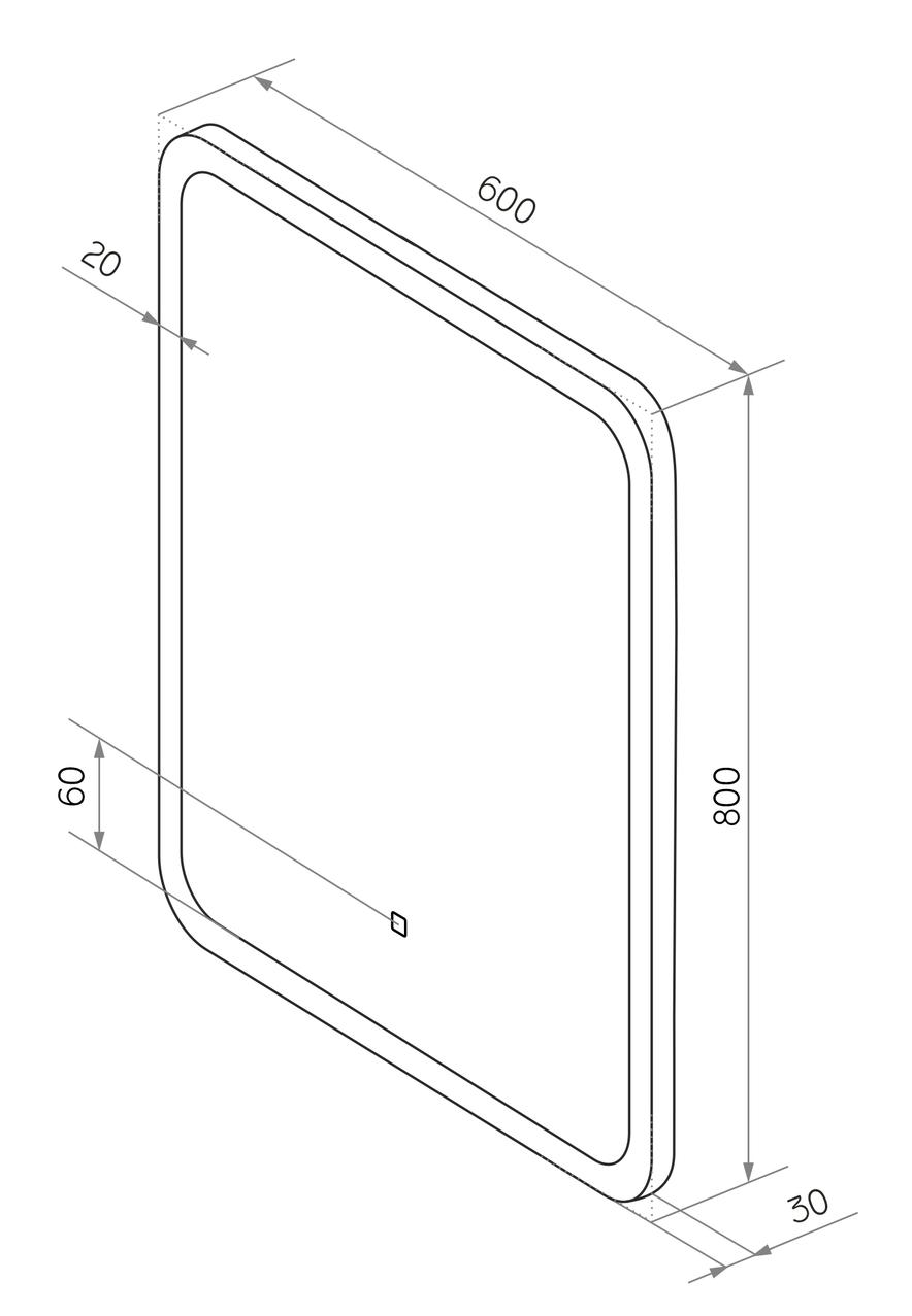 Зеркало Континент Glamour 60x80 см с подсветкой ЗЛП140