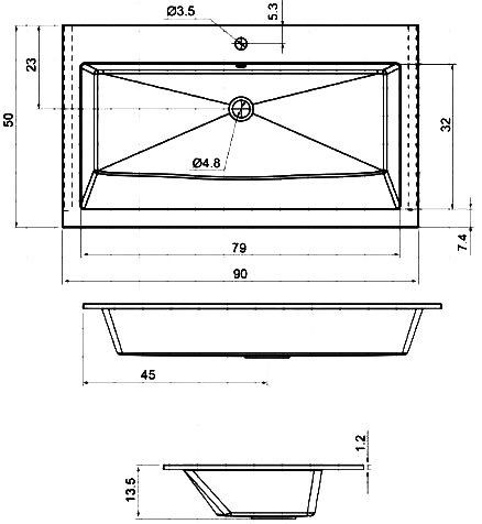 Тумба с раковиной Aquanet Lino 90 см